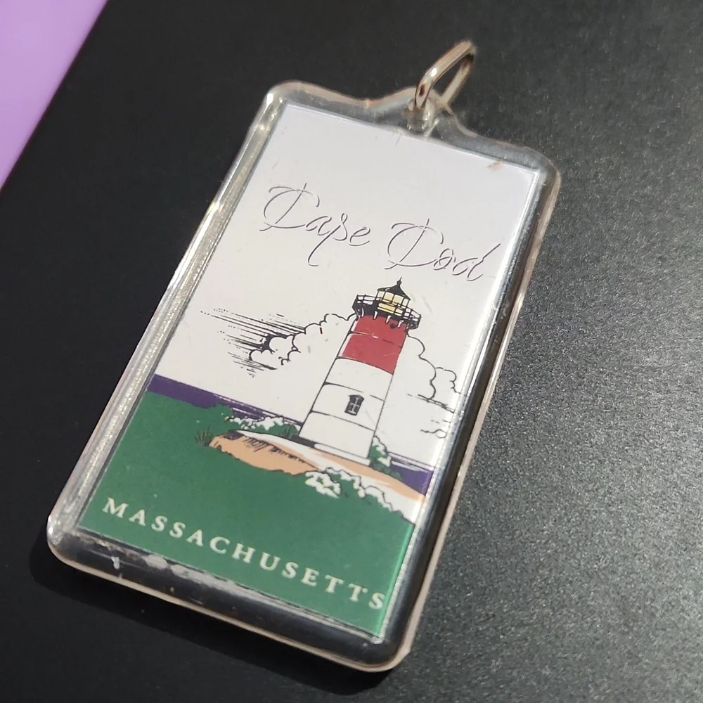 Vintage Lighthouse Collectible Keychain Keyring Cape Cod Massachusetts